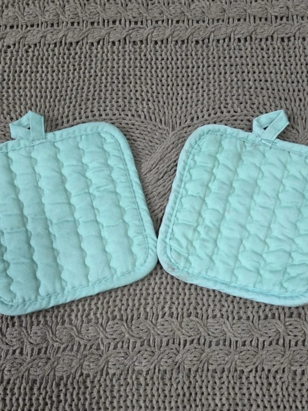 Set Of 2 Vintage Salsa Pot Holders Green Vegetable Tomato Pepper